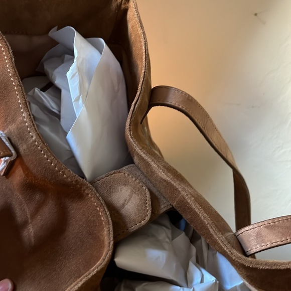 NWT Johnny Was suede Acacia Sherpa tote Italian leather with embroidery - Picture 9 of 13